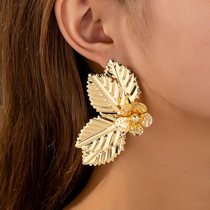 Leaves Flower Ear Studs