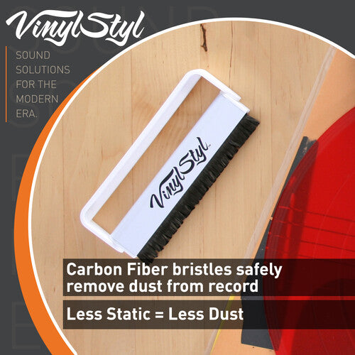 Vinyl Styl VS-A-001 Anti-static Vinyl Record Cleaning Brush - Micro Fiber (White)