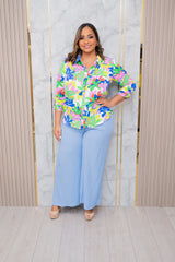 Chambray Blue Linen Pants