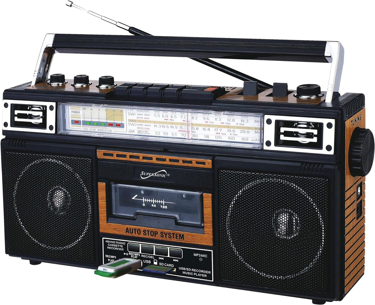 SuperSonic 4 Band Radio & Cassette Player with Bluetooth