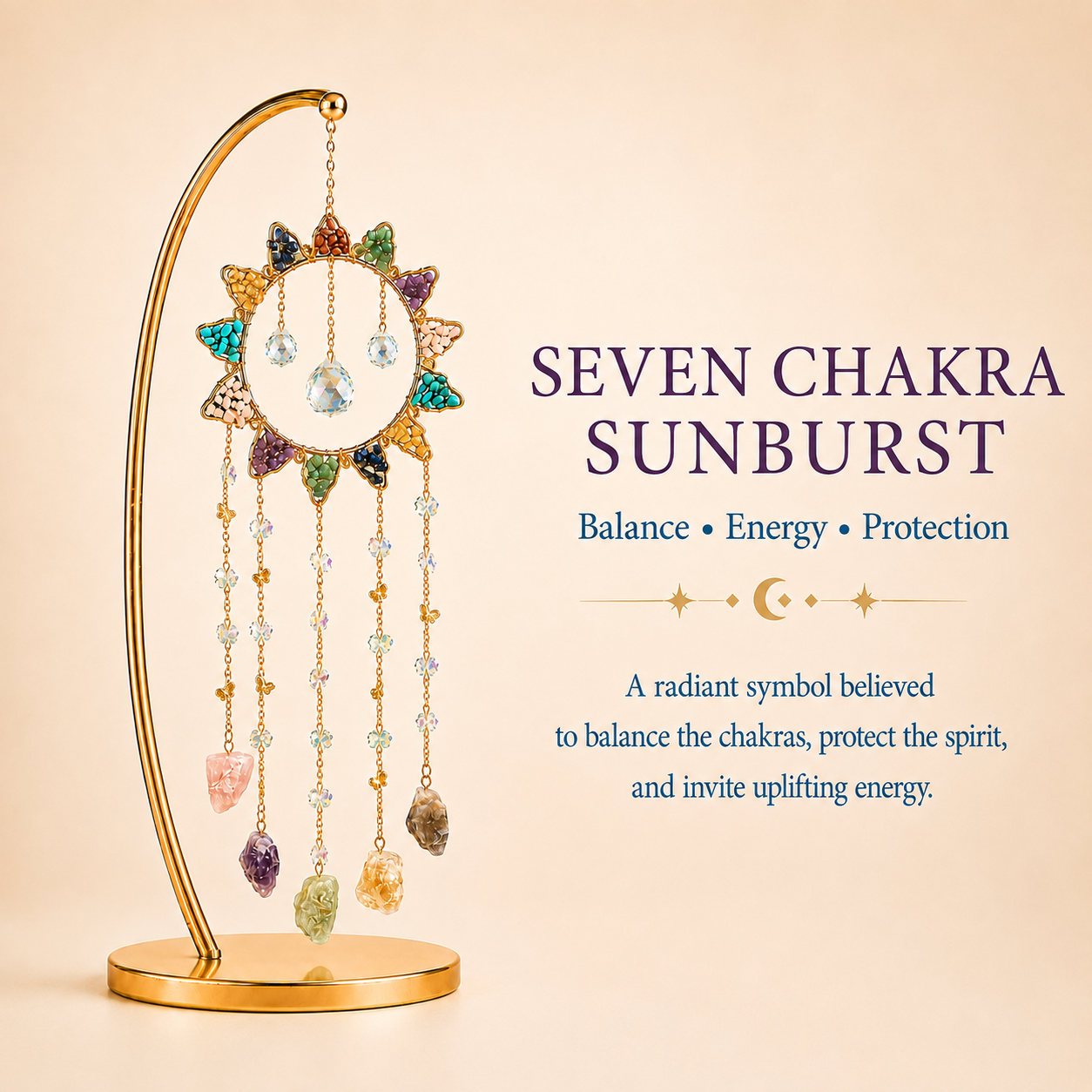 Seven Chakra Sunburst Wind Chime