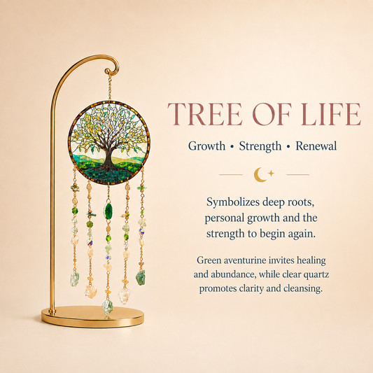 Green Aventurine Tree of Life Wind Chime