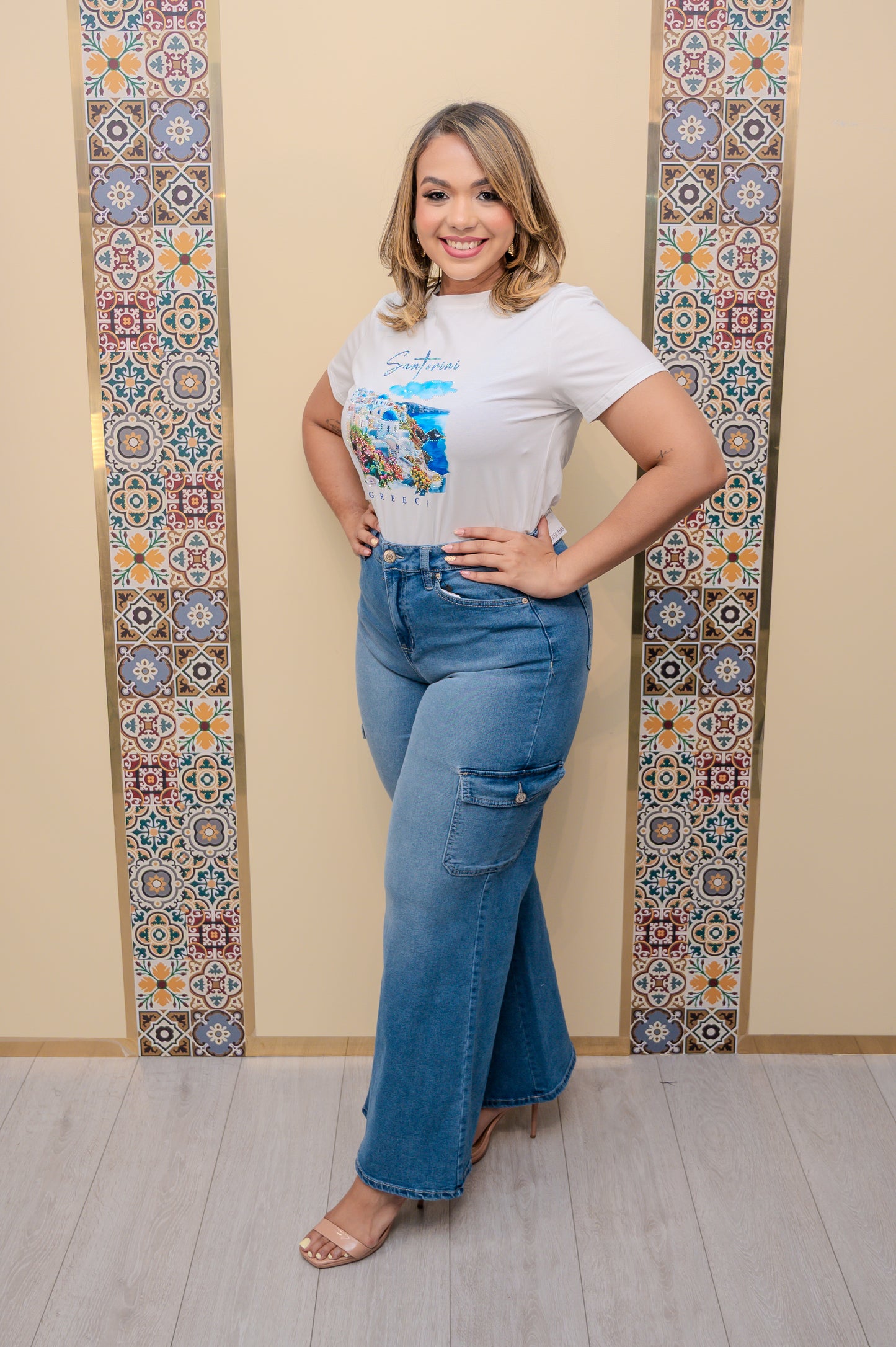Santorini Graphic Top