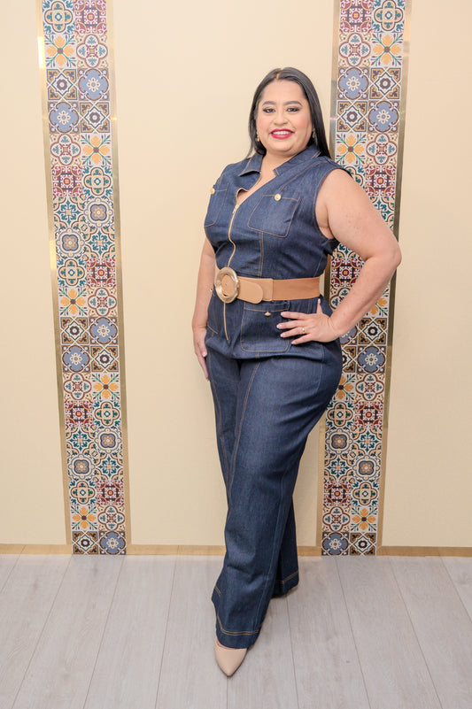 Dark Denim Sleeveless Jumper