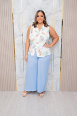 Chambray Blue Linen Pants