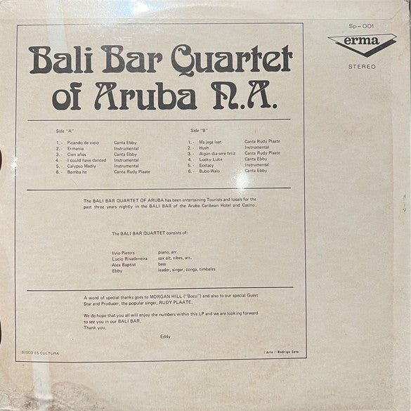Bali Bar Quartet Of Aruba N.A.