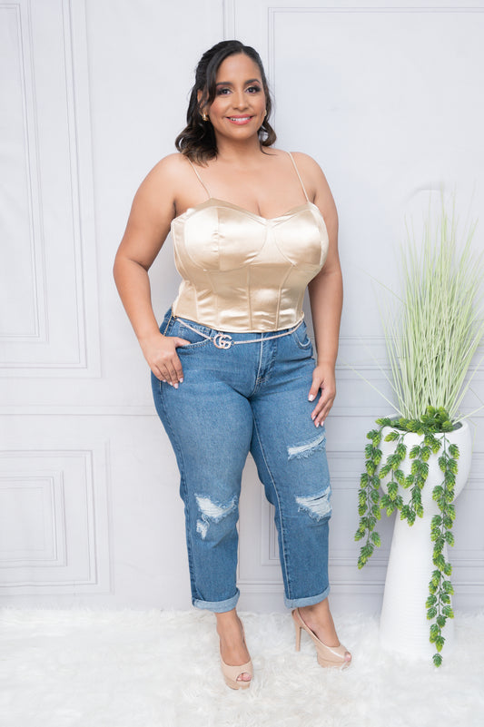 Champagne Corset Top