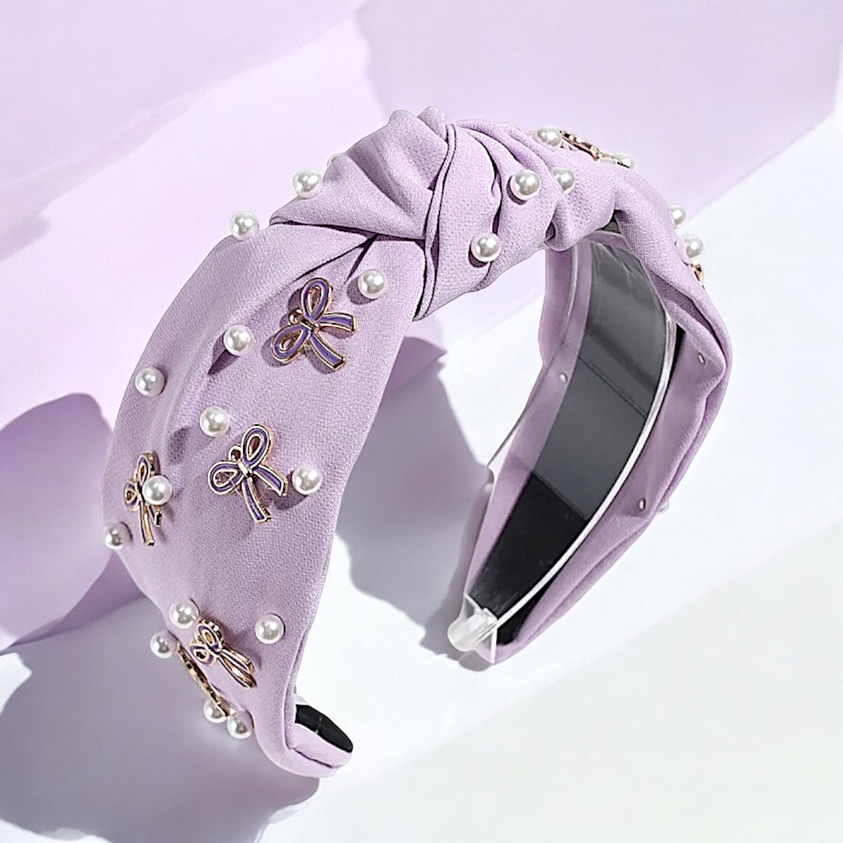 Lilac Headband with Coquette Bows
