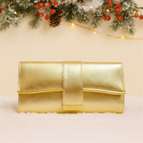 Gold Luna Metallic Clutch