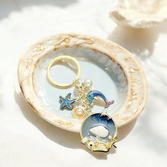 Ocean Tide Keychain with Charms