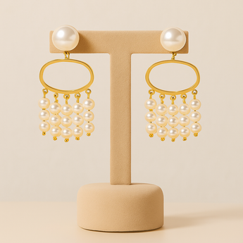 Pearl Evil Eye Drop Earring