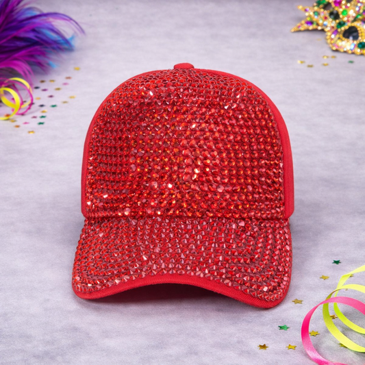 Red Rhinestone Cap