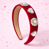 Pink Velvet Heart Headband