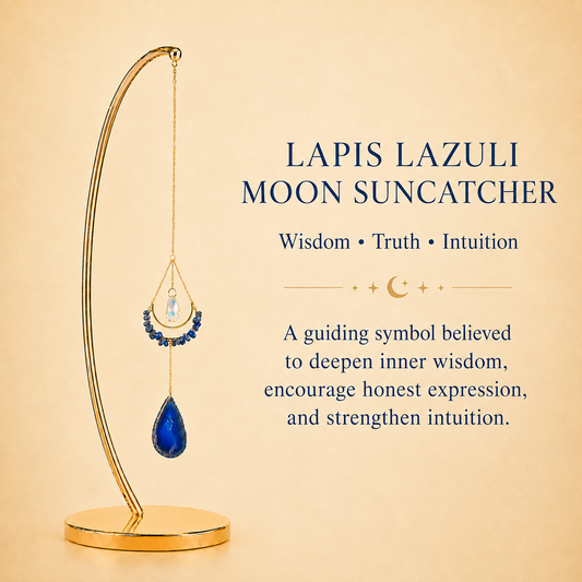 Blue Lapiz Lazuli Crescent Moon Wind Chime