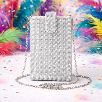 Silver Rhinestone Small Cross Body