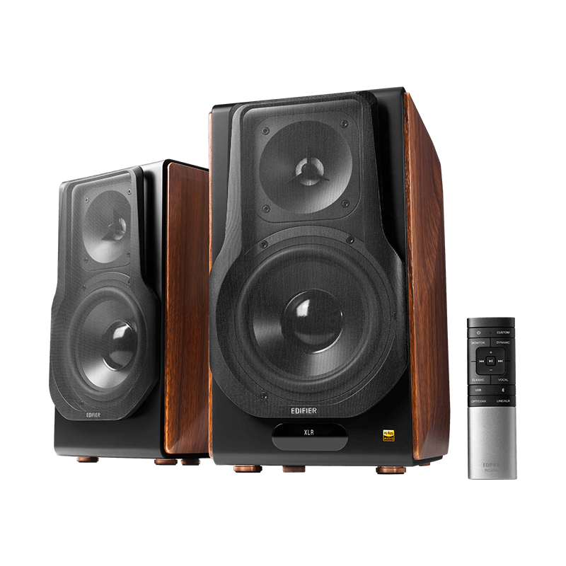 Edifier S3000 MKII Bluetooth Wireless 2.0 Book Shelf Speakers 256 Watts Wood Grain (Brown)