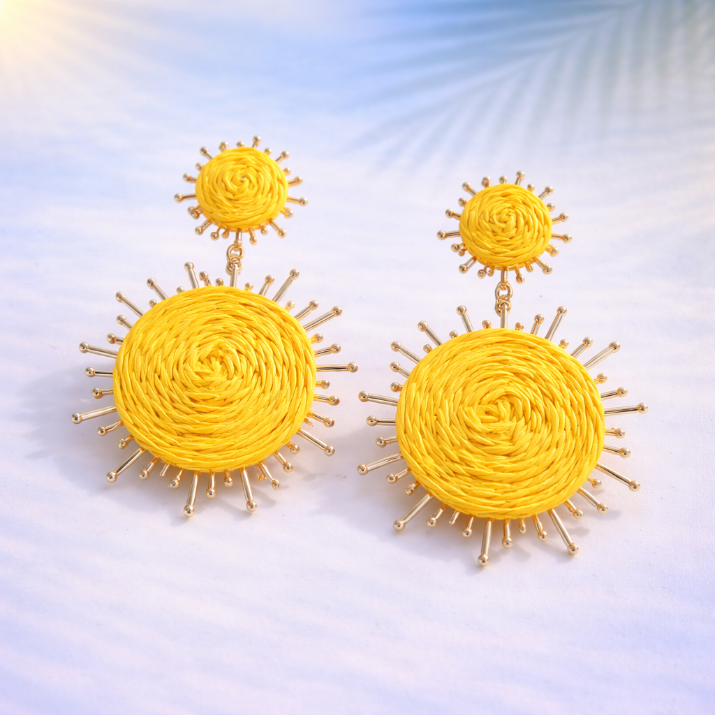 Sunshine Yellow Sunburst Earring