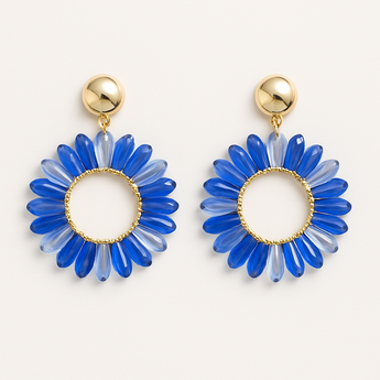 Blue Crystal Drop Earring