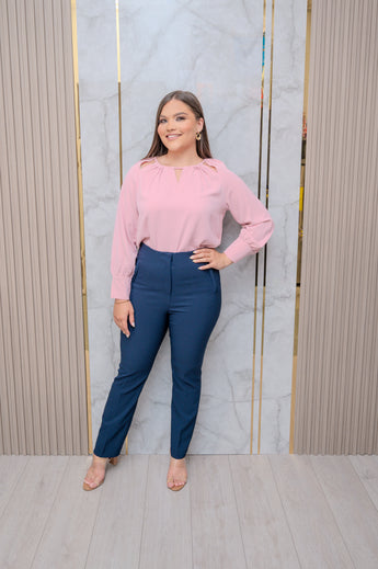 Navy High Waisted Pants