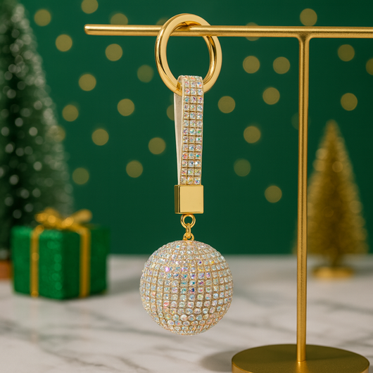 Opal Stardust Globe Keychain