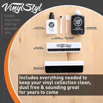 Vinyl Styl VS-A-009 Ultimate Vinyl Record Care Kit Record & Stylus Brushes And Fluid