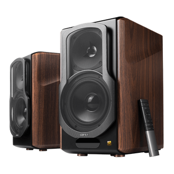 Edifier S2000 Bluetooth Wireless 2.0 Book Shelf Speakers 66 Watts Wood Grain (Brown)