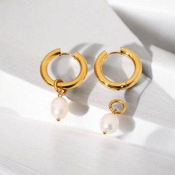 Hoop and Pearl Two Ways Earring