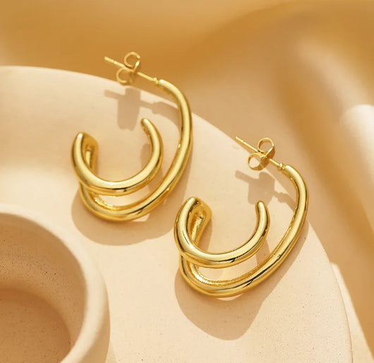 Abstract Half Hoop Earring