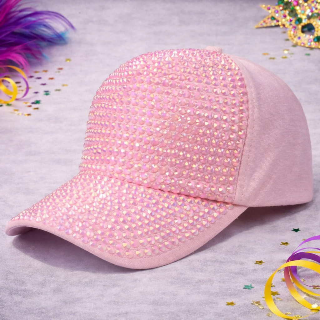 Pink Rhinestone Cap