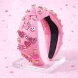 Baby Pink Glitter Heart Headband