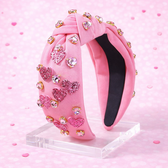 Baby Pink Glitter Heart Headband