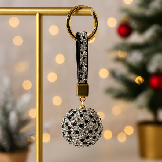 Midnight Crystal Globe Keychain