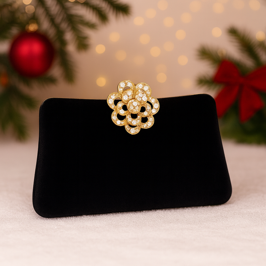 Midnight Rose Clutch