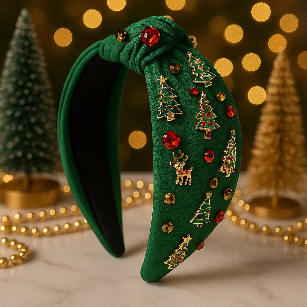 Green Christmas Spirit Headband
