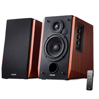 Edifier R1700BT Bluetooth Wireless 2.0 Book Shelf Speakers 66 Watts Wood Grain (Brown)