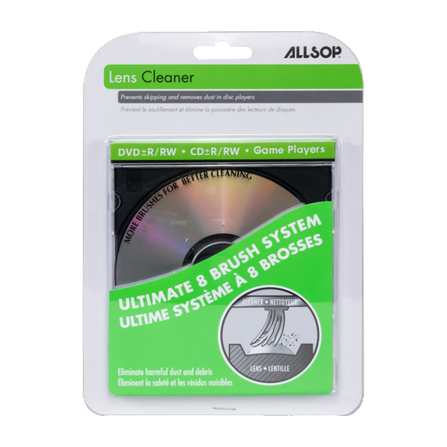 Allsop 56500 CD/DVD Laser Lens Cleaner With 8 Brushes