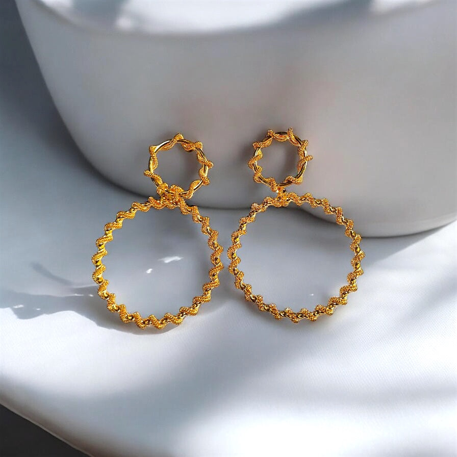 Twisted Hoop Gold Plated Earring