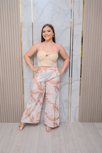 Cream Twisted Crochet Tube Top