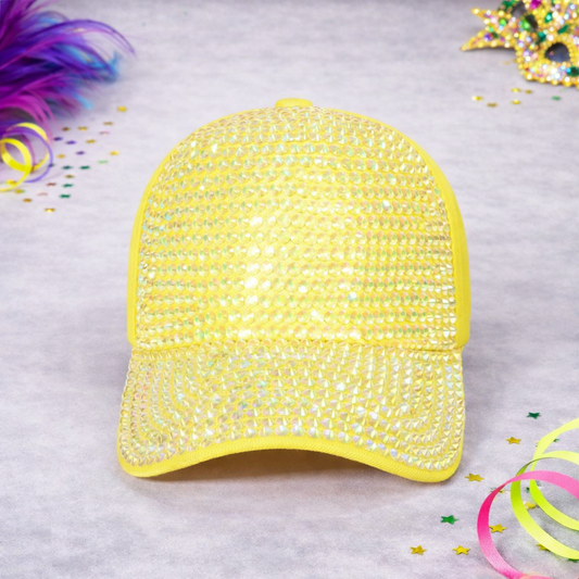 Yellow Rhinestone Cap