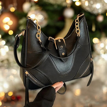 Black Magnetic Buckle Handbag