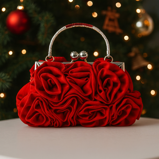 Crimson Bloom Clutch