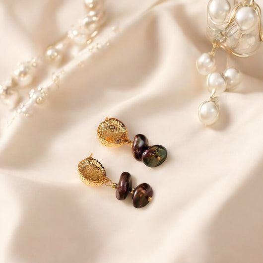 Freshwater Pearl Copper Drop Earring