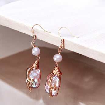 Baroque Pearl Water Tangled Drop Earring