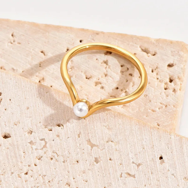 Adjustable Ring with Pearl (size 6)