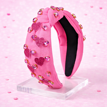 Pink Glitter Heart Headband
