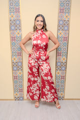 Burgundy/Nude Floral Jumper