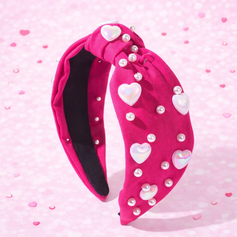 Iridescent Heart Pearl Pink Headband