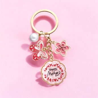 Happy Mother's Day Keychain with Hearts