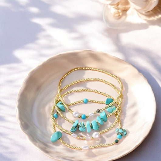 Turquoise Stone Bracelet Set