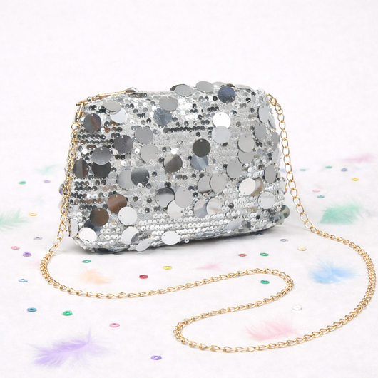 Silver Sequin Crossbody